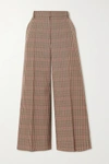 JOSEPH TRAVIS CHECKED WOOL-BLEND WIDE-LEG PANTS