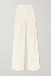 HELMUT LANG PLEATED COTTON-TWILL STRAIGHT-LEG PANTS