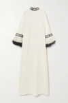ANDREW GN FEATHER AND CRYSTAL-EMBELLISHED CADY GOWN