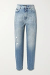 Dolce & Gabbana Distressed High-rise Boyfriend Jeans In Light Blue