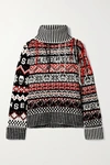 MONSE FRINGED FAIR ISLE WOOL TURTLENECK jumper