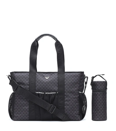 Emporio Armani Babies' Changing Bag And Mat Set In Blue