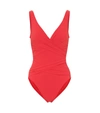 Karla Colletto Criss-cross One-piece Swimsuit In Red