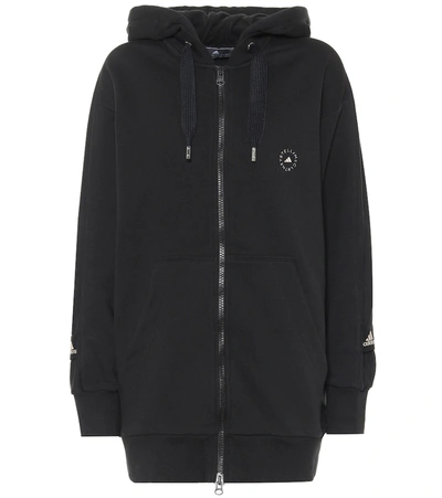 Adidas By Stella Mccartney Logo Cotton-blend Jersey Hoodie In Black