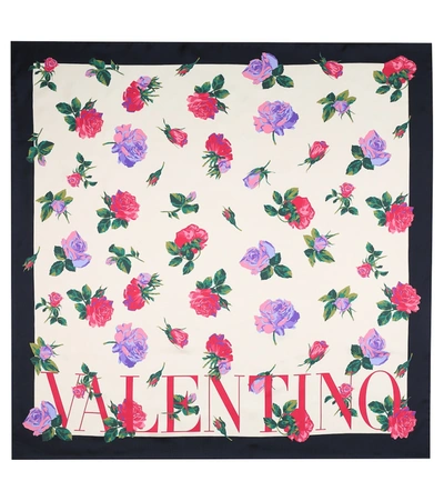 Valentino Printed Silk Twill Scarf In Multicoloured