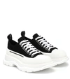 Alexander Mcqueen 'tread Slick' White Sneakers With Oversized Platform In Cotton Woman In Black White