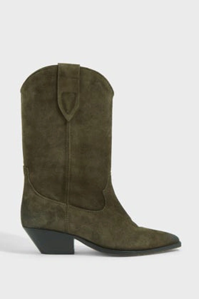 Isabel Marant Duerto Suede Boots In Khaki