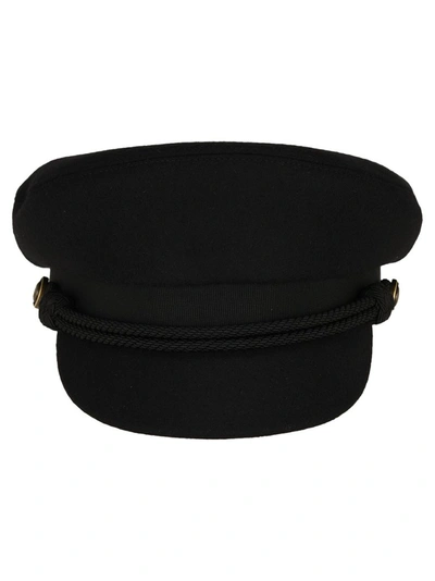 Saint Laurent Grosgrain-trimmed Wool-blend Felt Cap In Black