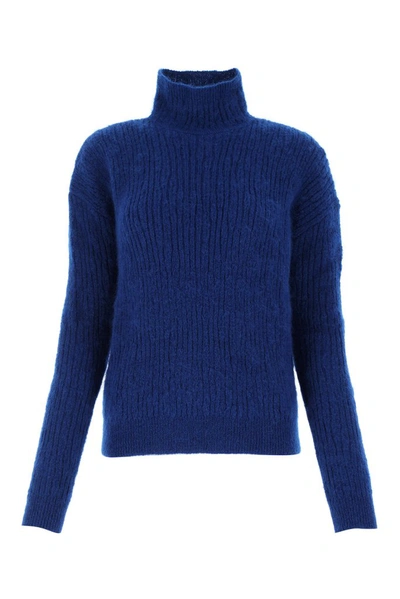 Saint Laurent Women's Blue Wool Jumper