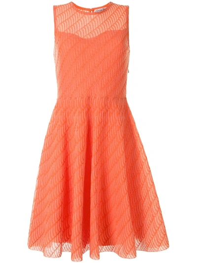 Pre-owned Dior  Knitted Flared Dress In Orange