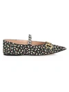 Gucci Leather Flats In Black Rose