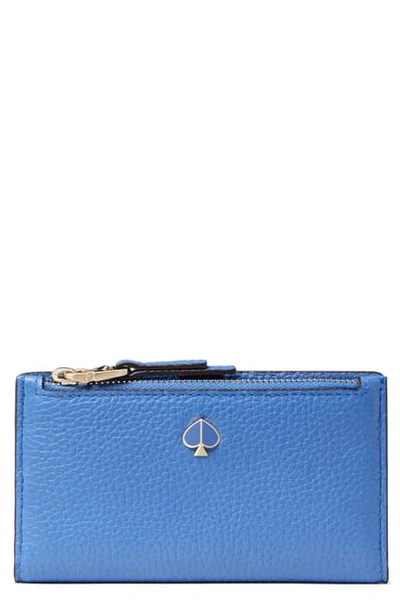 Kate Spade Small Polly Slim Bifold Wallet In Deep Cornflower