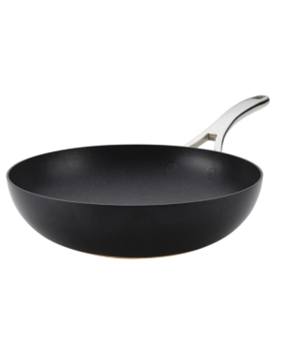 Anolon Nouvelle Copper Luxe Hard-anodized Nonstick Stir Fry, 12", Onyx In Black