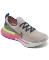 Nike Women's React Infinity Run Flyknit Running Sneakers From Finish Line In Violet Ash, Dark Smoke Gray