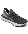 Nike Women's React Infinity Run Flyknit Running Sneakers From Finish Line In White, Black
