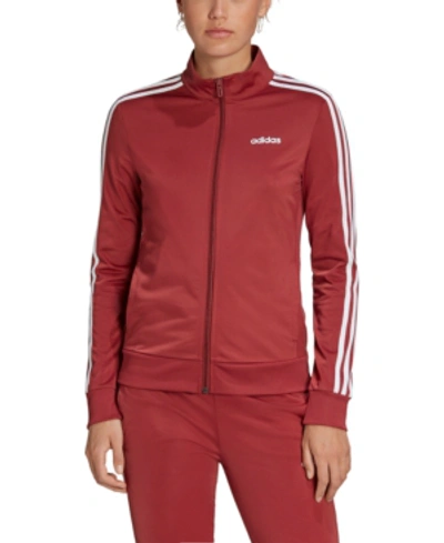 Adidas Originals Adidas Women's Essential 3-stripe Tricot Track Jacket In Legend Red