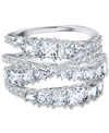 Swarovski Silver-tone Crystal Intertwined Wrap Ring In Silver