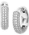 Kate Spade Brilliant Statements Pave Mini Huggie Hoop Earrings In Clear/silver