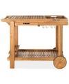 Safavieh Orland Outdoor Tea Trolley In Teak Look