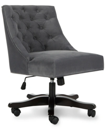 Safavieh Soho Tufted Velvet Swivel Desk Chair In Grey