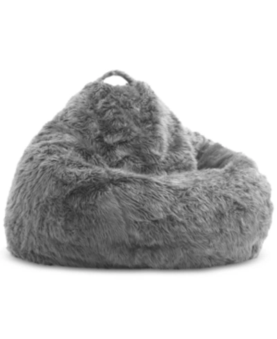 Furniture Big Joe Shag 132" Teardrop Bean Bag In Grey