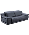 Furniture Daisley 2-pc. Leather Sofa With 2 Power Recliners In Navy