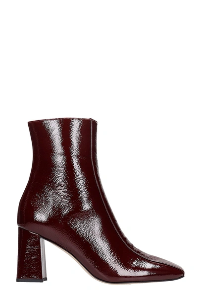Fabio Rusconi High Heels Ankle Boots In Bordeaux Patent Leather