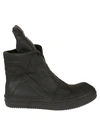 RICK OWENS GEOBASKET PATCHED EFFECT BOOTS,11531921