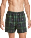Polo Ralph Lauren Men's Signature-print Woven Boxers In Gordon Plaid W/gold Pony