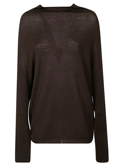 Rick Owens Crater Knit Pullover In Powder