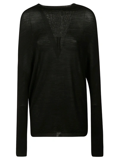 Rick Owens Crater Knit Pullover In Black