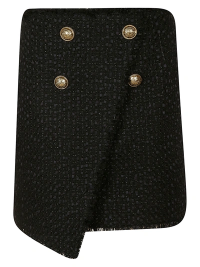 Balmain Button-embellished Mini Skirt In Black