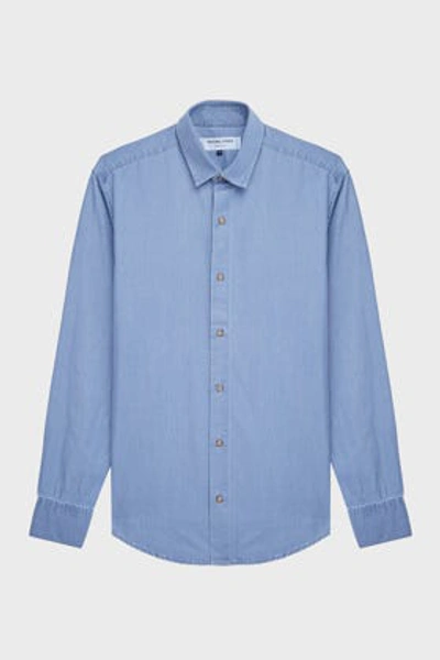 Frescobol Carioca Long-sleeve Denim Shirt In Blue