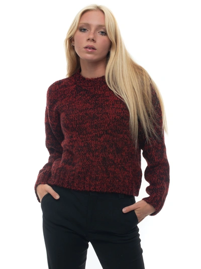 Red Valentino Wool Jumper Rosso/nero Acrylic Woman In Red