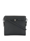 Valextra Medium B-tracollina Leather Shoulder Bag/clutch In Black