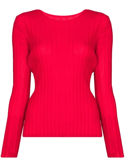 ISSEY MIYAKE RIBBED CREW NECK TOP 