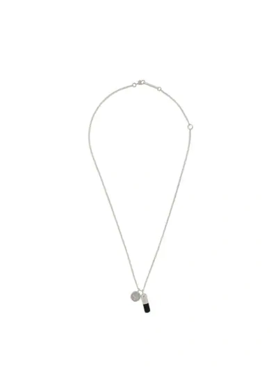 Ambush Pill Charm Necklace In Silver,black