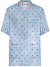 GUCCI GINGHAM LOGO APPLE SHIRT