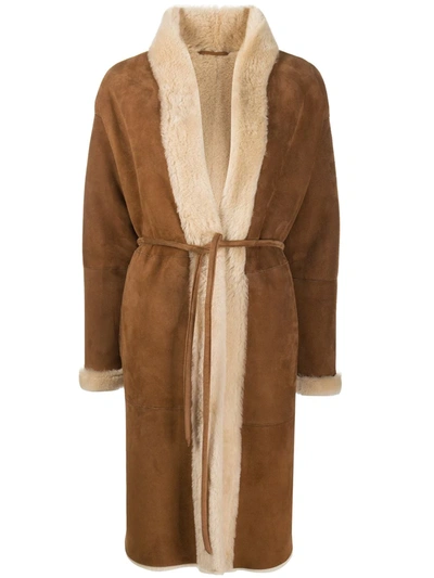 Simonetta Ravizza Alabama Shearling Coat In Brown