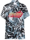Koché Animal-print Logo Shirt In Blue