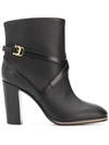 POLLINI SIDE BUCKLE ANKLE BOOTS