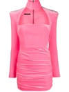 ALEX PERRY ASHTON RUCHED MINI DRESS