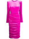 ALEX PERRY LUCAS RUCHED MIDI DRESS