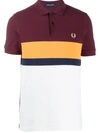 FRED PERRY COTTON-BLOCK EMBROIDERED LOGO POLO SHIRT