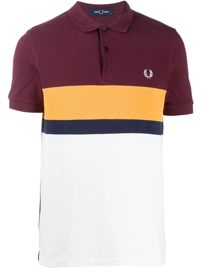Fred Perry Cotton-block Embroidered Logo Polo Shirt In Purple