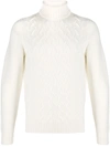 DRUMOHR ROLL NECK CABLE KNIT SWEATER