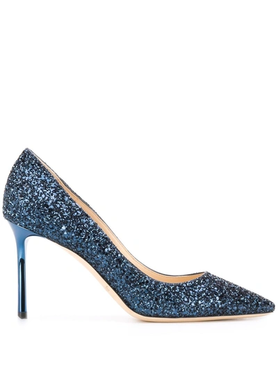 Jimmy Choo Romy 85mm Pumps In Blau