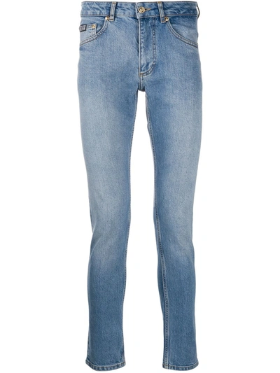 Versace Jeans Couture Skinny-fit Washed Jeans In Blue