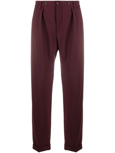 Ambush High-waisted Cropped Trousers In Red