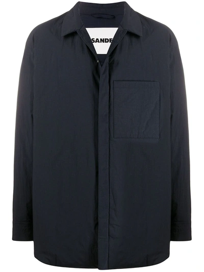 Jil Sander Oversized Padded Coat In Blue